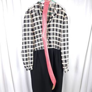 Vintage Sears The Shirtdress Womens Size‎ 18 M-L Plaid Belted Secretary Dress